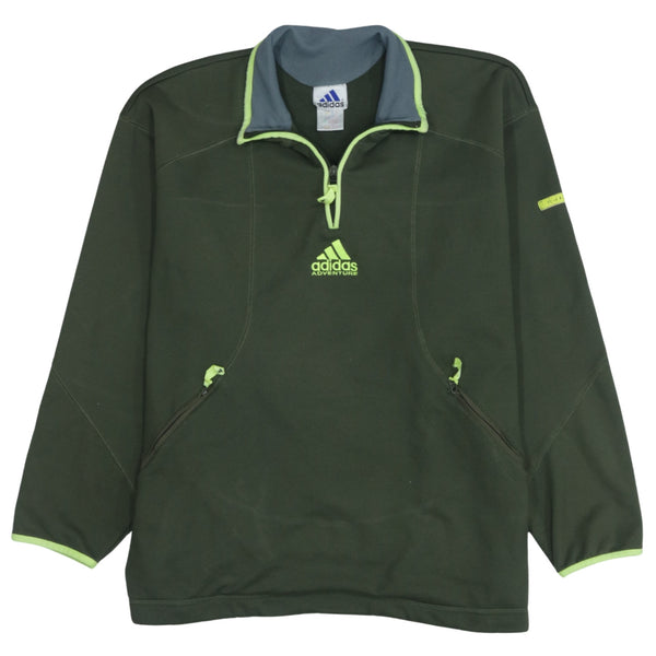 Adidas 90's Green Lightweight Quarter Zip Sweatshirt Small