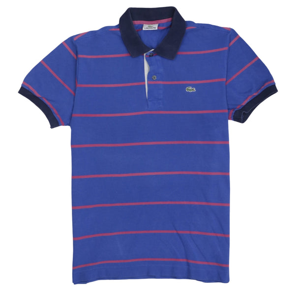 Lacoste 90's Short Sleeves Quarter Button Polo Shirt Medium  Blue