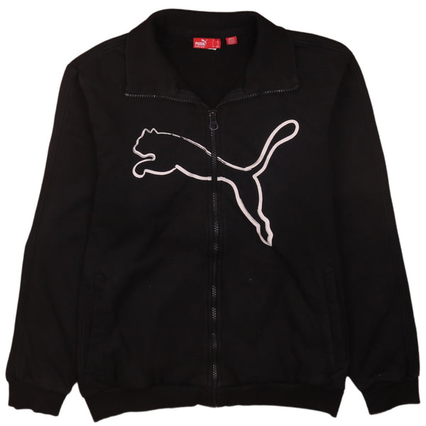 Puma Vintage 90's Black Spellout Full Zip Sweatshirt Large Womens