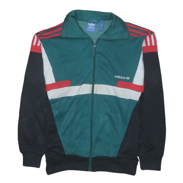Adidas 90's Vintage Green Full Zip Heavyweight Sweatshirt Small