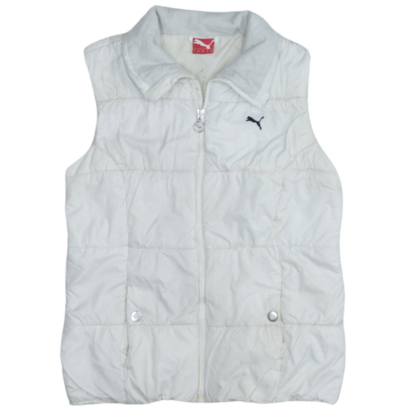 Puma 90's Vest Sleeveless Full Zip Up Gilet Small White