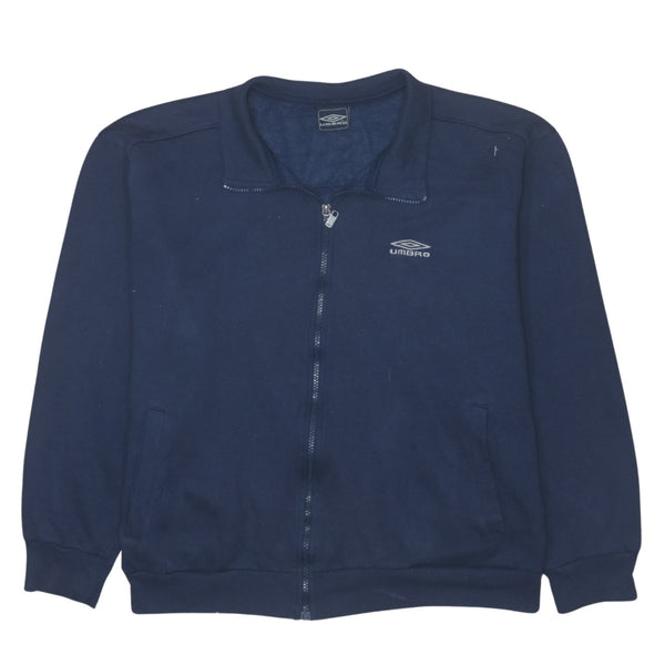 Umbro 90's Heavyweight Vintage Full Zip Sweatshirt - Large Navy Blue