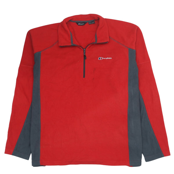 Berghaus 90's Hiking Warm Quarter Zip Fleece Jumper XXLarge (2XL) Red