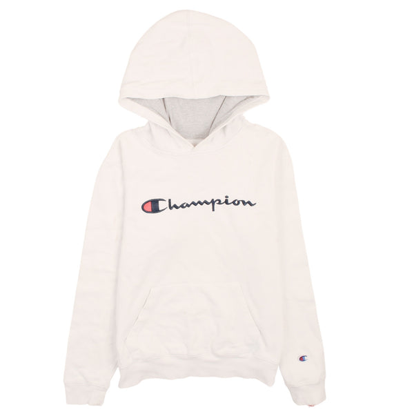 Champion 90s Vintage Women's XLarge White Spellout Pullover Hoodie