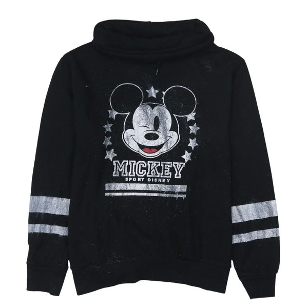 Disney 90's Mickey Mouse Turtle Neck Jumper / Sweater Medium  Black