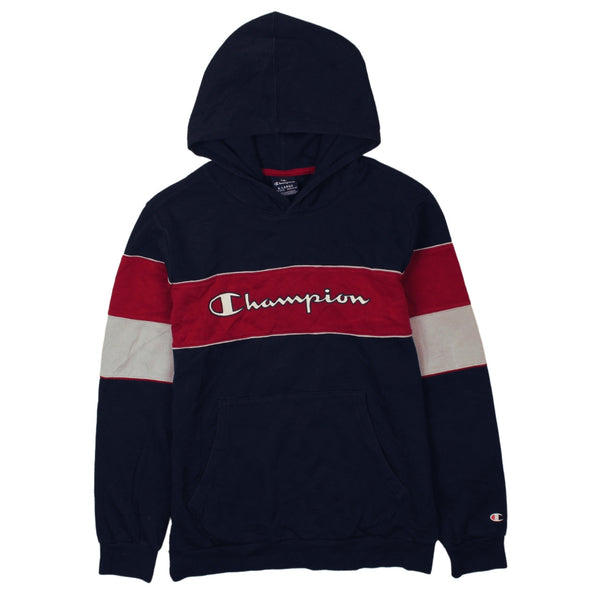 Vintage Champion 90’s Navy Blue Spellout Pullover Hoodie XL
