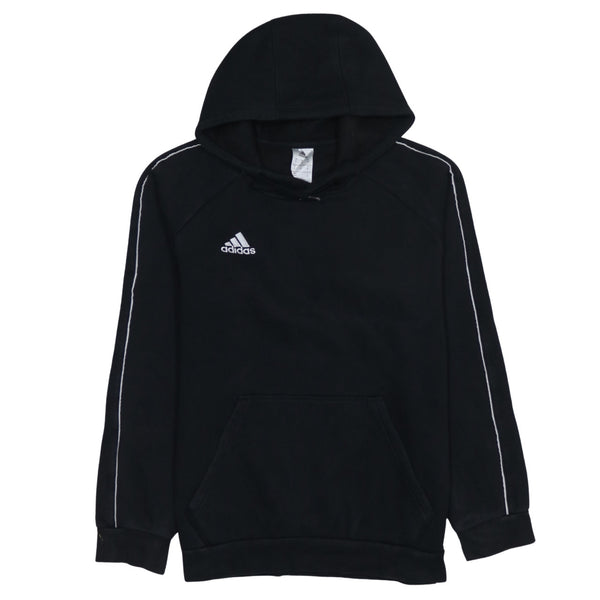 Adidas 90's Drawstring Pockets Pullover Hoodie Medium Black