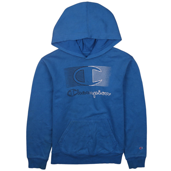 Champion Vintage 90's Blue Spellout Pullover Hoodie Women's Large