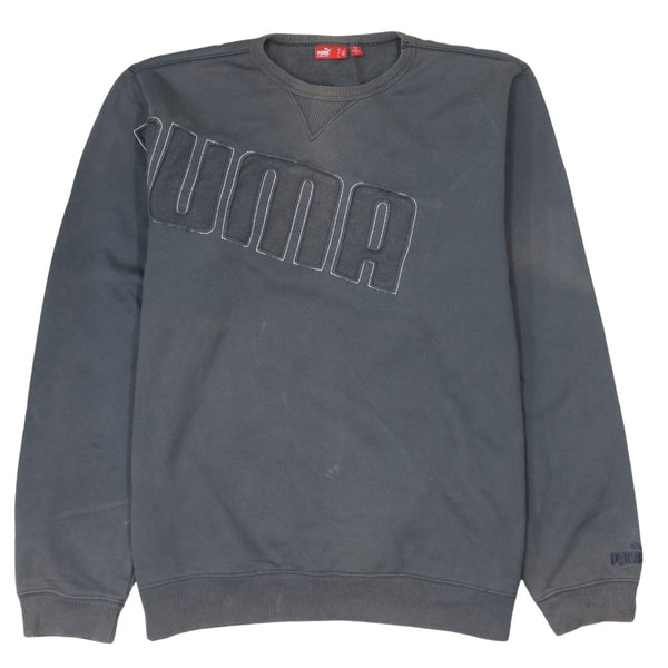 Puma 90's Spellout Crew Neck Sweatshirt Large Grey