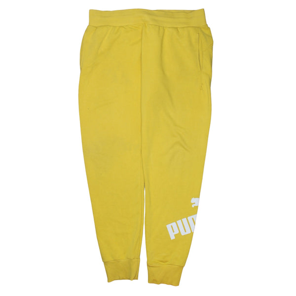Puma 90's Rib Cuff Casual Joggers / Sweatpants Large Yellow