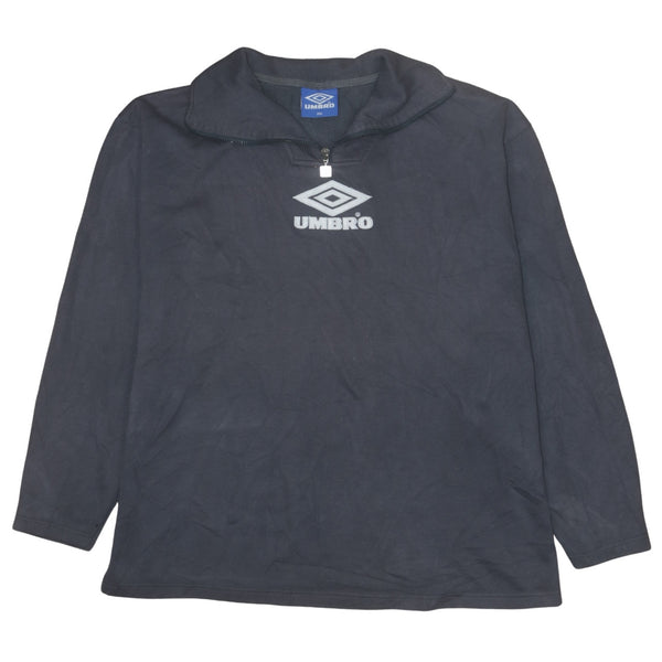 Vintage Umbro 90s Heavyweight Black Quarter Zip Sweatshirt XXLarge 2XL