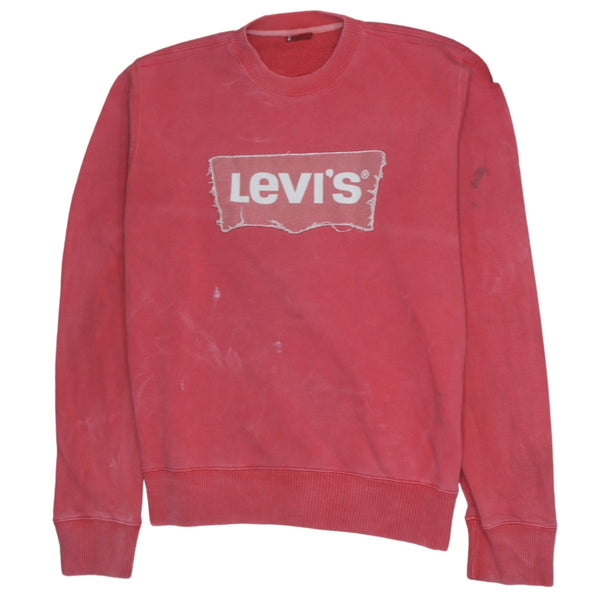 Levi's 90's Spellout Crew Neck Sweatshirt Large Red