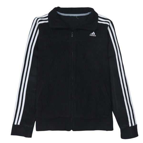 Adidas 90's Striped Sleeve Full Zip Up Sweatshirt Medium  Black