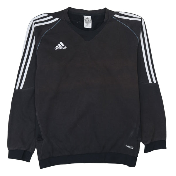 Adidas 90's Striped Sleeve Crew Neck Sweatshirt XLarge Black