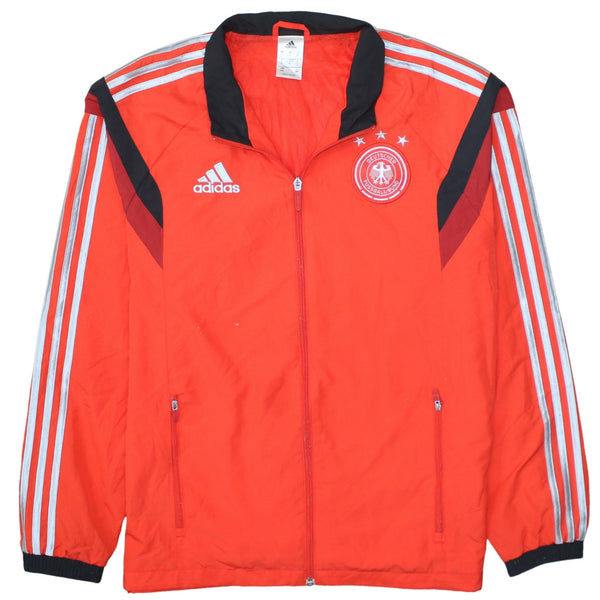 Adidas 90's Striped Sleeve Full Zip Up Windbreaker Large Red