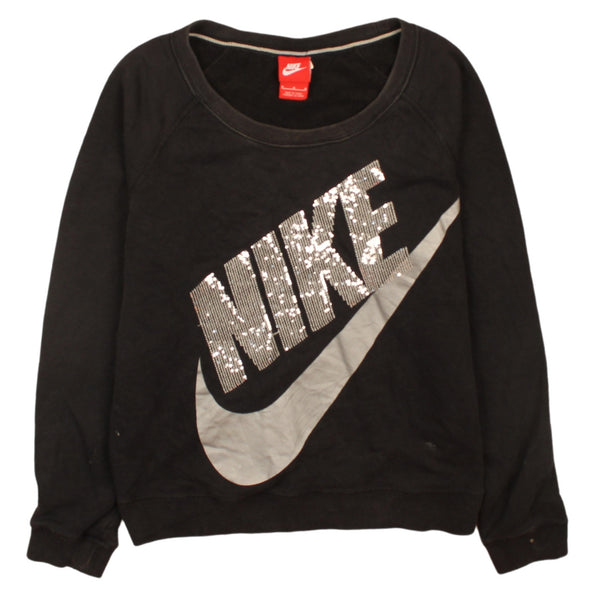 Nike 90's Black Spellout Swoosh Sweatshirt Men's Medium