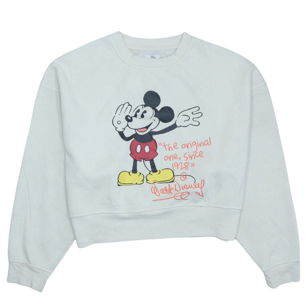 Vintage 90's Disney Mickey Mouse Crew Neck Sweatshirt, Small White