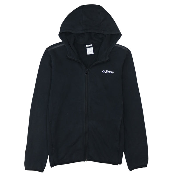 Adidas Vintage 90's Black Sportswear Full Zip Hoodie Medium Cotton