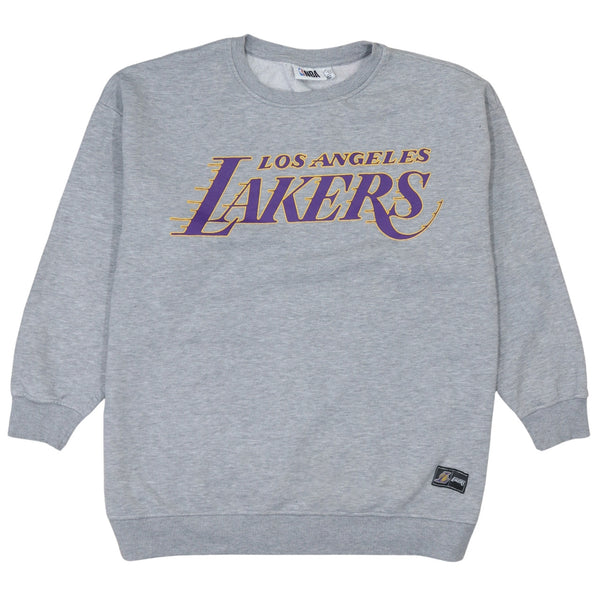 Vintage NBA Los Angeles Lakers 90's Crew Neck Sweatshirt Medium Grey