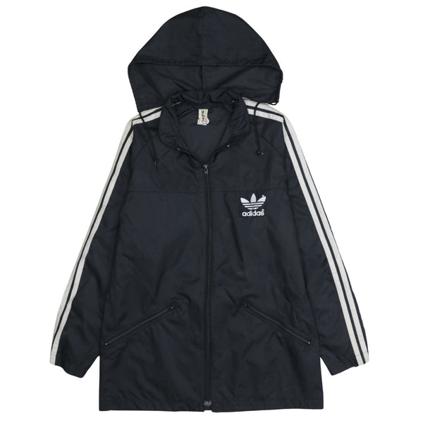 Adidas 90's Hooded Full Zip Up Windbreaker Medium  Black