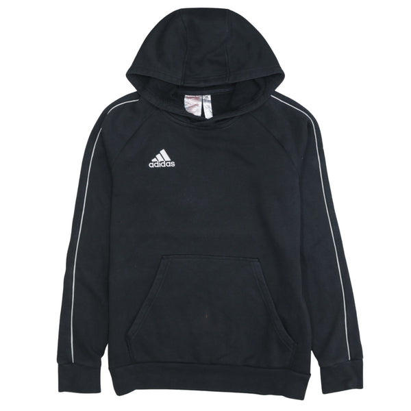 Adidas 90's Drawstring Pockets Pullover Hoodie Large Black