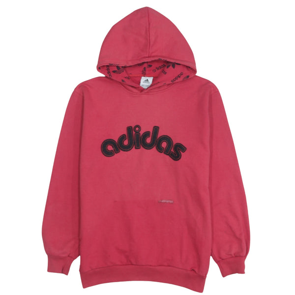 Adidas Vintage 90's Red Spellout Pullover Hoodie Small Women Cotton