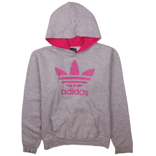 Adidas Vintage 90's Spellout Grey Hoodie, Men's Small, Pullover Style