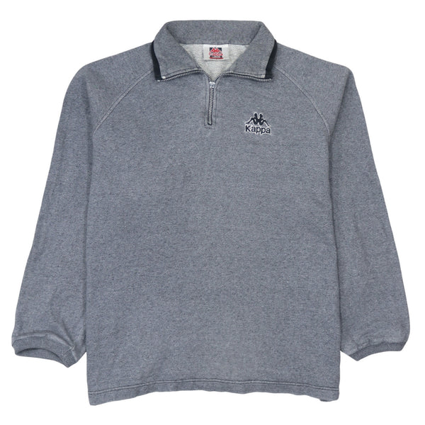 Kappa 90's Lightweight Quarter Zip Sweatshirt Large Grey