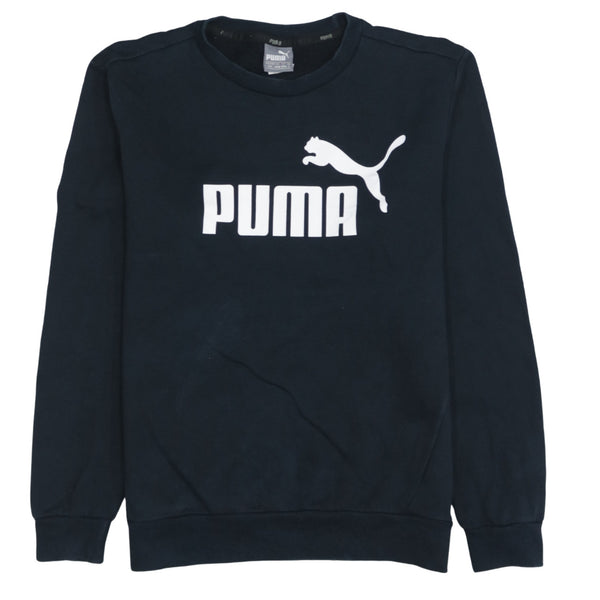 Puma 90's Spellout Crew Neck Sweatshirt Small Black