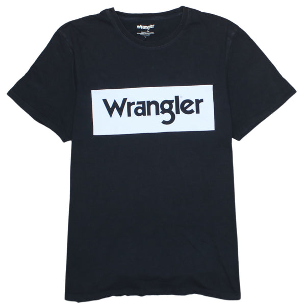 Vintage Wrangler 90's Spellout Black T-Shirt, Large Short Sleeves