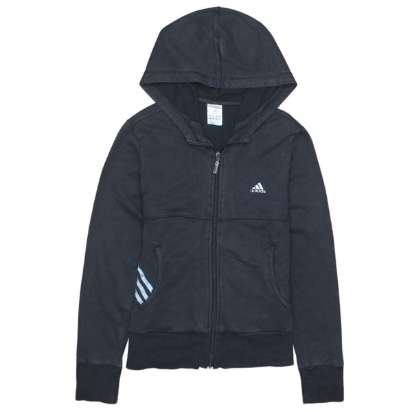 Adidas 90's Vintage Black Sportswear Full Zip Hoodie Medium