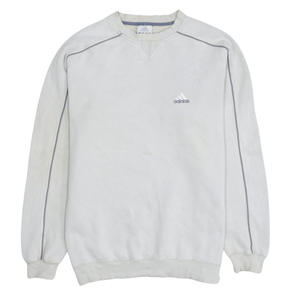 Adidas 90's Lightweight Crew Neck Sweatshirt Medium Beige Cream