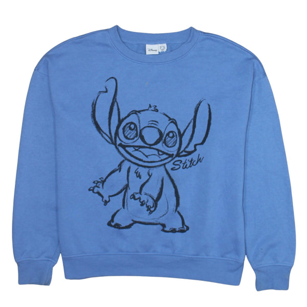 Disney 90's Stitch Crew Neck Sweatshirt Small Blue