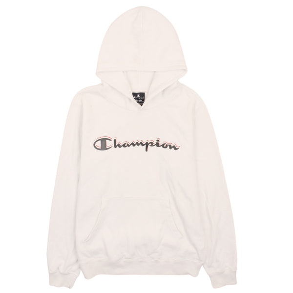 Champion Vintage 90's White Spellout Pullover Hoodie XLarge