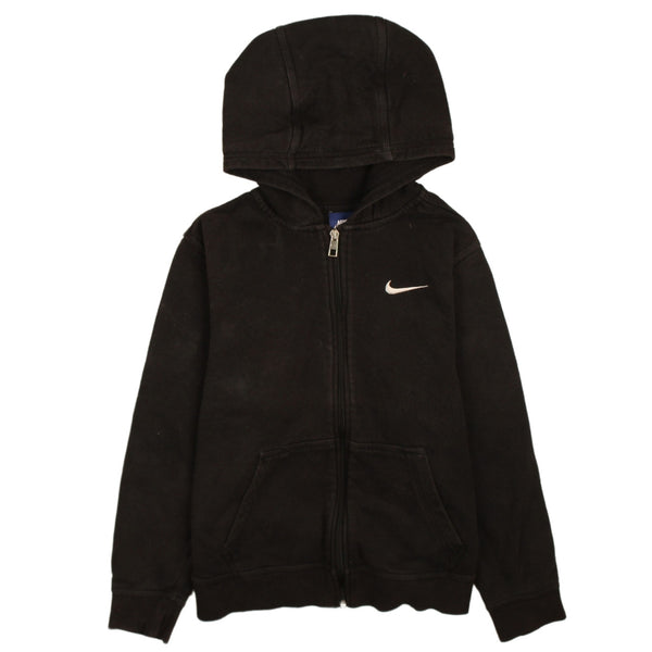 Nike 90's Black Swoosh Full Zip Up Hoodie Large Women's Vintage