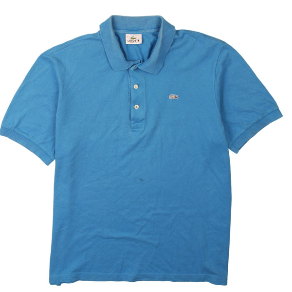 Vintage Lacoste 90s Blue XXL Polo Shirt - Short Sleeves & Quarter Button