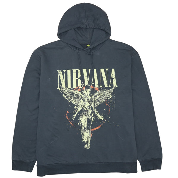 Nirvana 90's Spellout Pullover Hoodie XXXXXLarge (5XL) Black