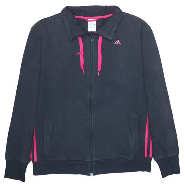 Adidas 90's Vintage Large Black Lightweight Zip Sweatshirt