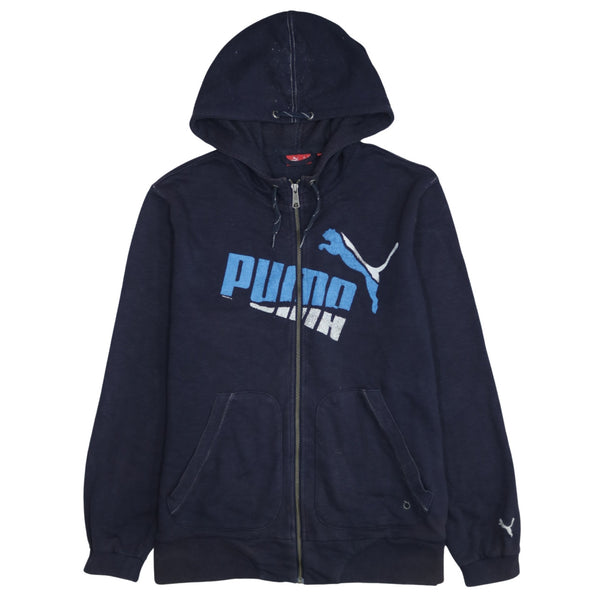 Puma 90's Spellout Full Zip Up Hoodie Medium Black