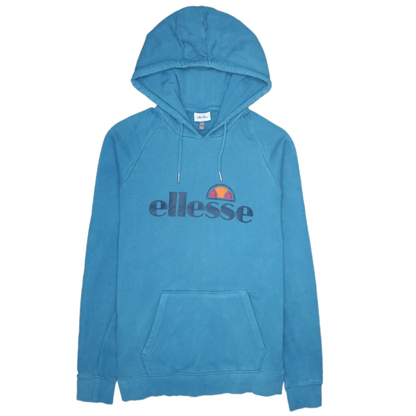 Ellesse 90's Spellout Pullover Hoodie Medium Blue