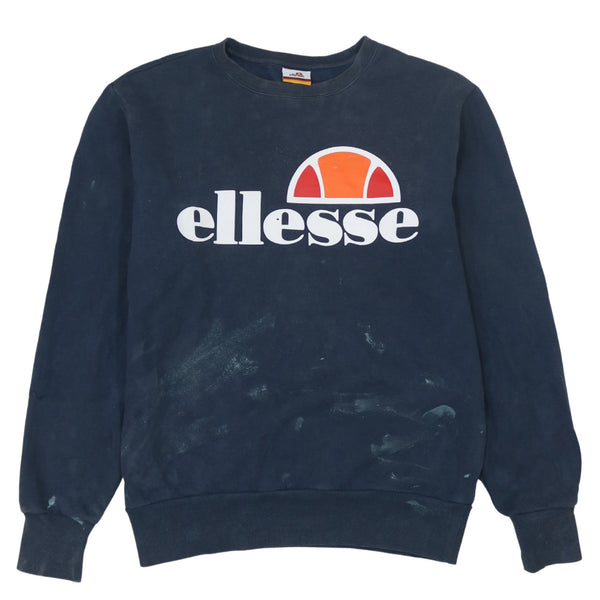 Ellesse 90's Spellout Crew Neck Sweatshirt Large Navy Blue