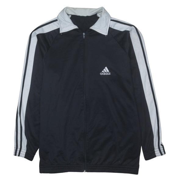 Adidas 90's Black Short Sleeve Full Zip Sweatshirt XLarge