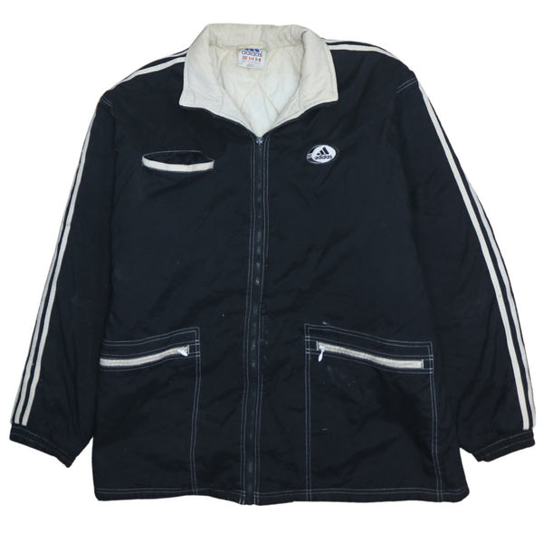 Adidas 90's Black Striped Sleeve Windbreaker XL Vintage