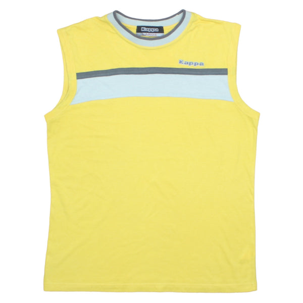 Vintage Kappa 90's Yellow Crew Neck Sleeveless Vest - Men's Large