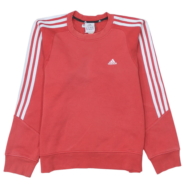 Adidas 90's Striped Sleeve Crew Neck Sweatshirt XSmall Red