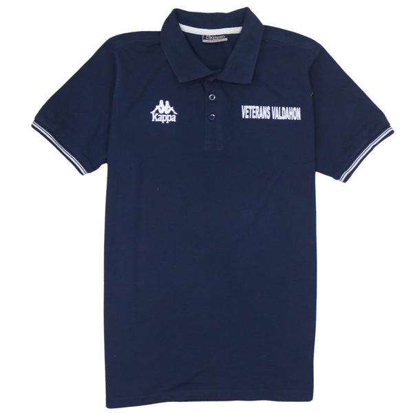 Kappa 90's Short Sleeves Quarter Button Polo Shirt Medium Navy Blue
