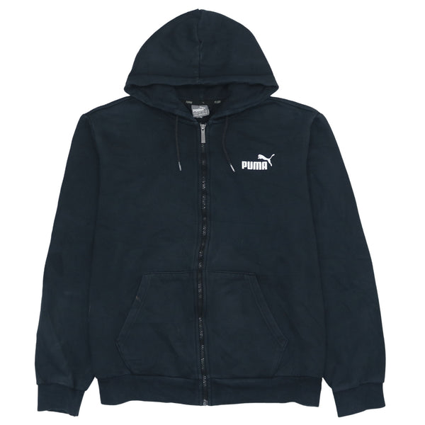Puma Men's 90's Black X-Large Hoodie Full Zip Drawstring Pockets