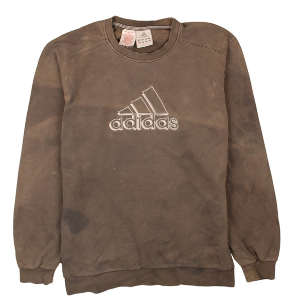 Adidas 90's Oversized Grey Crew Neck Spellout Vintage Sweatshirt XL