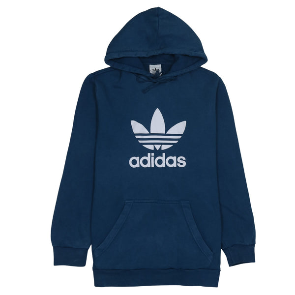 Adidas 90's Spellout Pullover Hoodie Medium  Navy Blue