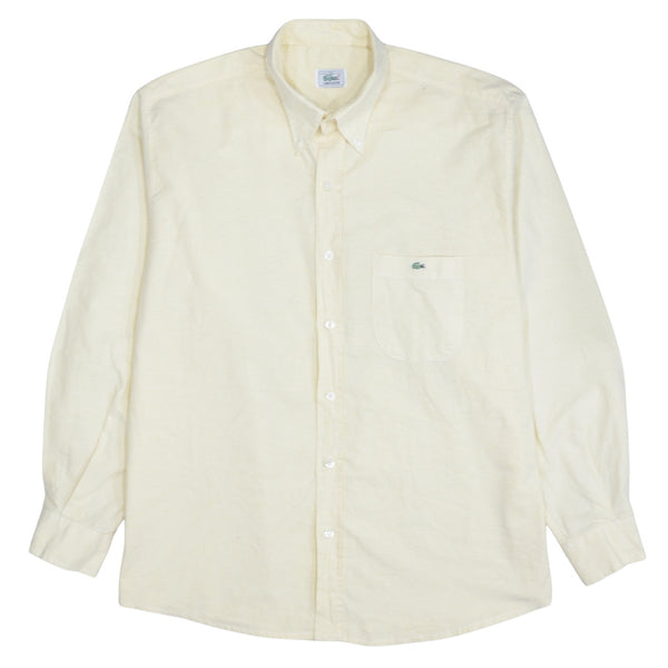 Lacoste 90's Long Sleeve Button Up Shirt XLarge  Yellow